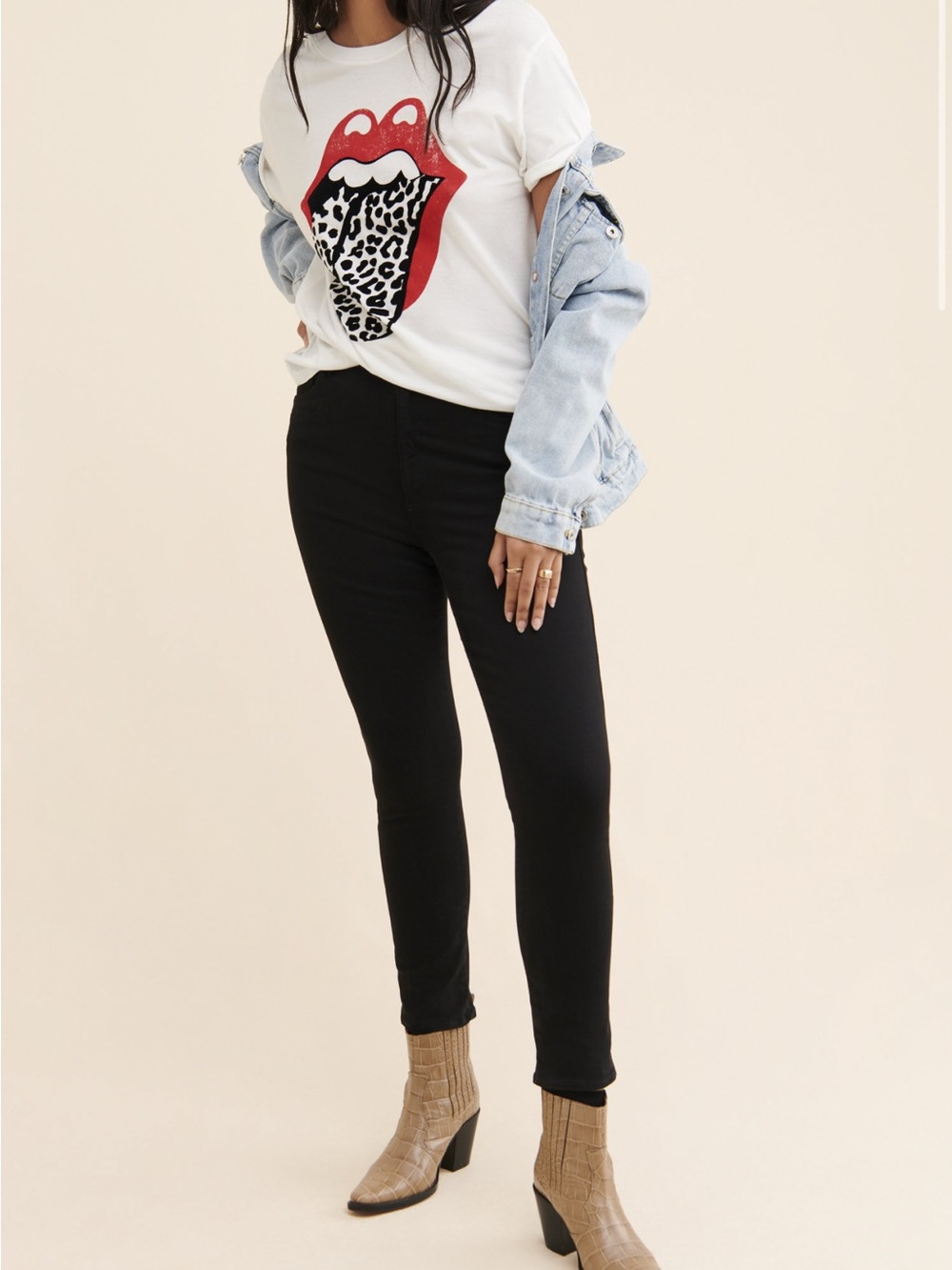 Daydreamer for Free People Rolling Stones Tshirt Small